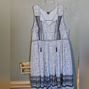 Torrid Floral Sleeveless Dress with Black Accents